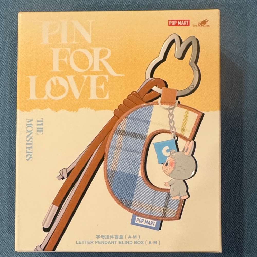 Pop Mart Blue "K" Pin for love letter pendant